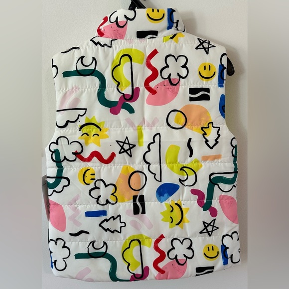 Crayola Toddler Girls White/Neon Yellow  Puffer Vest NWT Size 4T - Picture 2 of 4